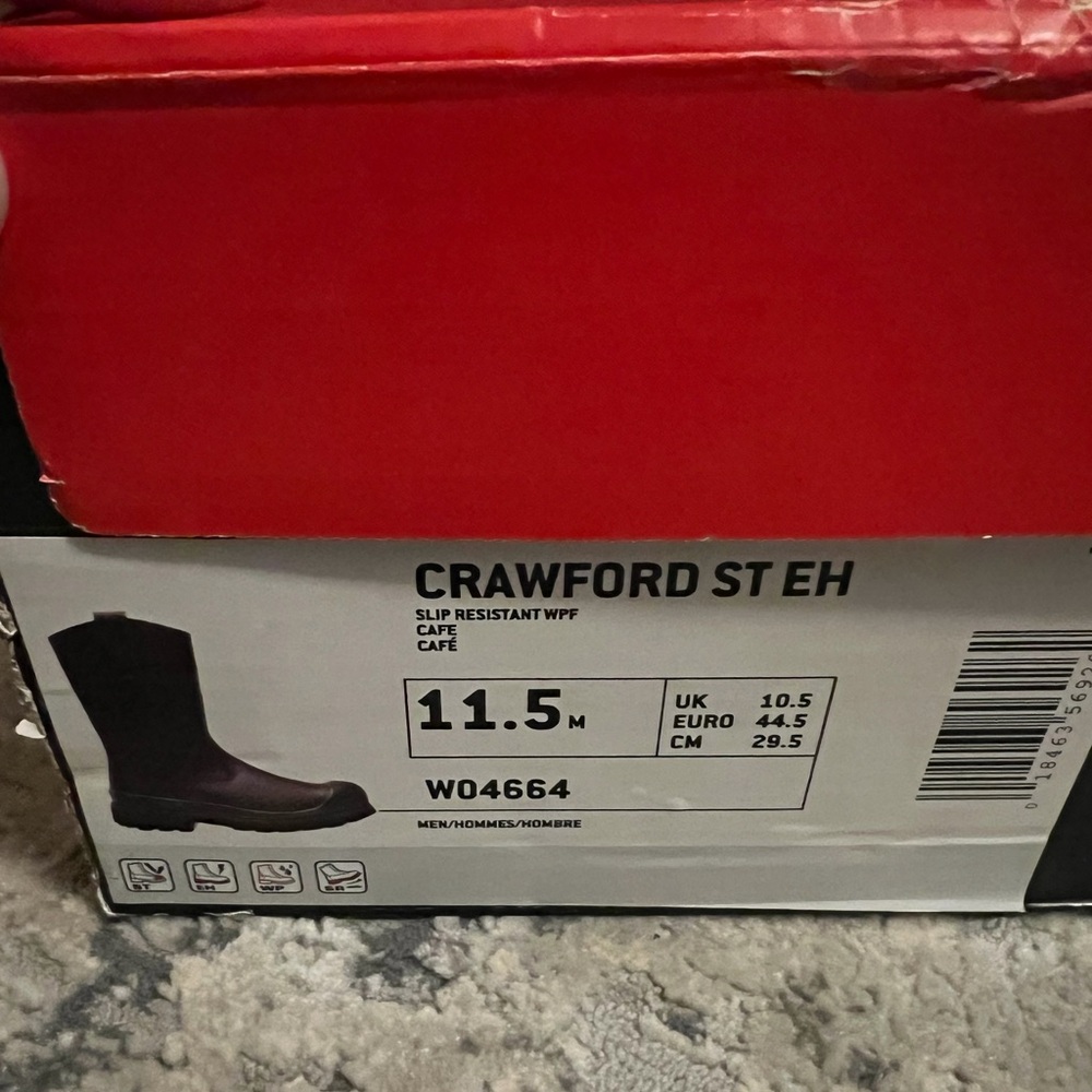 NWT! Mens Wolverine Crawford Waterproof Steel-Toe Wellington Boots. Size 11.5M - Picture 2 of 4